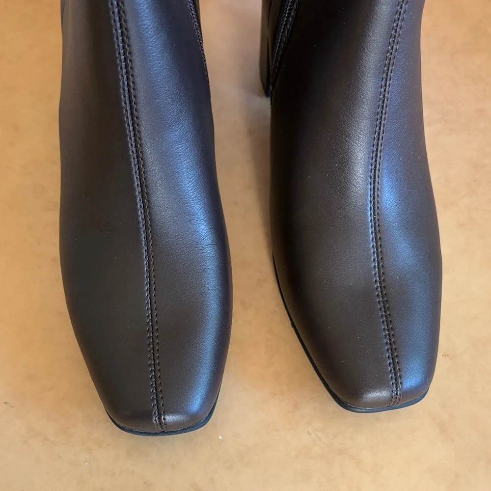 AEROSOLES Dark Brown Over-the-Knee Block Heel Boots - Picture 4 of 8